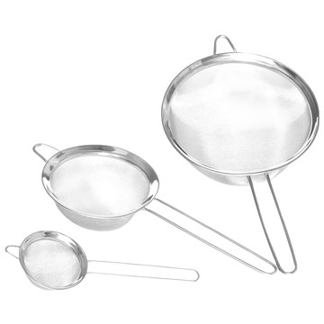 KitchenCraft ...  大濾網39.8 x 21 x 9.5 cm 網口18.8 cm + 中濾網34 x 14.5 x 6.8cm 網口12.2cm + 小濾網20.5 x 7.5 x 3.8cm 網口 6cm  1組