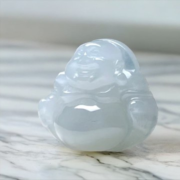 冰種翡翠彌勒佛 | 天然緬甸玉A貨翡翠 | 送禮