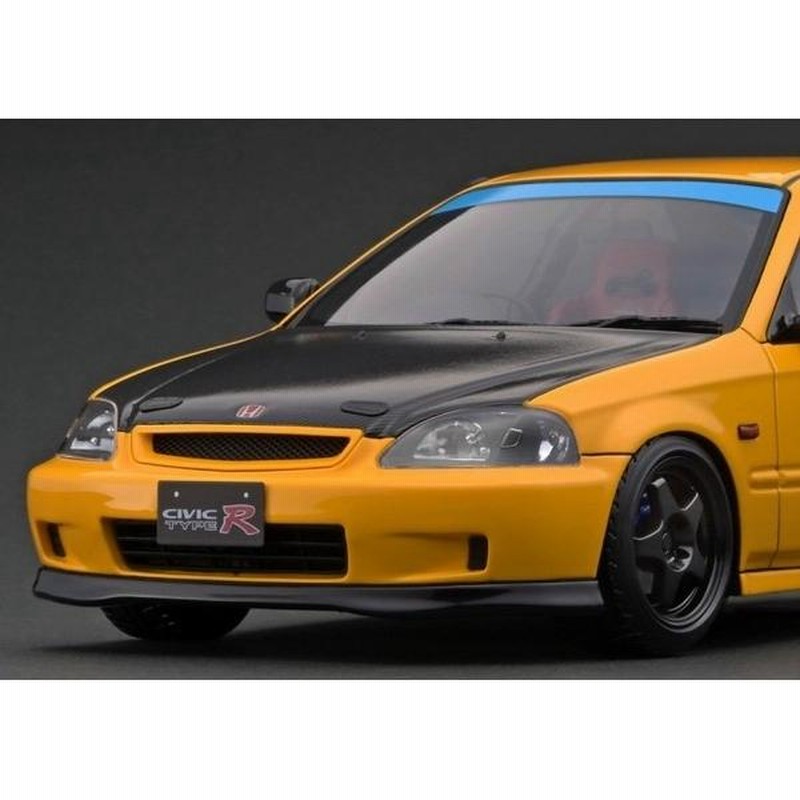 イグニッションモデル 1/18 ホンダ シビック EK9 Type R イエロー 完成