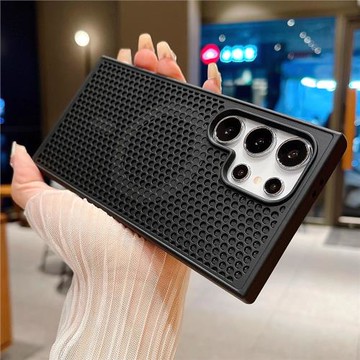 適用三星s26ultra手機殼蜂窩散熱磁吸S25Ultra全包防摔Galaxy S24+保護套magsafe超薄s22U新款s23fe支架男女