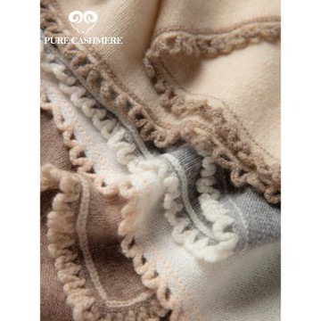 Pure cashmere意單精選 老錢風靜奢羊絨圍巾女秋冬季披肩兩用外搭