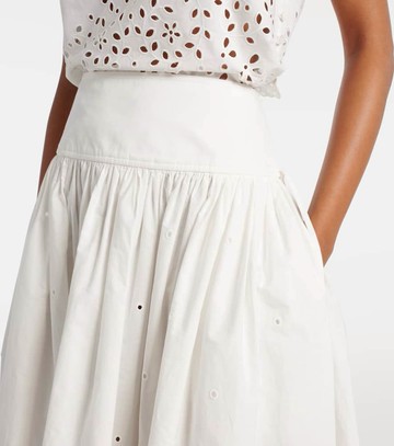 Self-Portrait Broderie anglaise cotton midi skirt