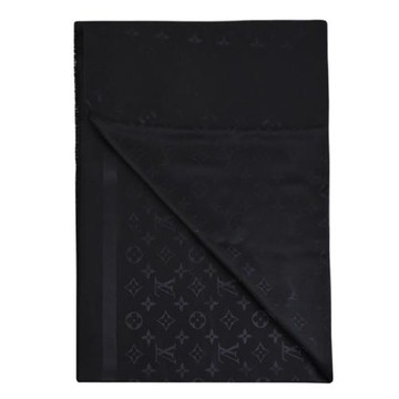Louis Vuitton LV M96987 Monogram Classic 柔軟羊毛混紡圍巾/披肩.黑