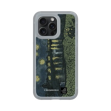 iPhone 15 Pro Max AirX 流變灰 - Van Gogh Museum - RHINOSHIELD 二創 - 隆河上的星夜
