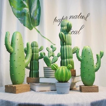 仿真仙人掌樹脂模型道具創意家居電視柜陶瓷仙人柱裝飾品桌面擺件 雙11特惠