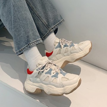 港風百搭運動鞋女跑步鞋ins超火老爹鞋韓版休閑2021秋新款鞋子潮