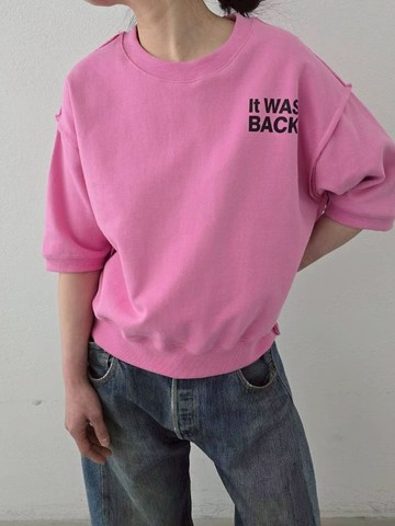 活力不貼身七分袖上衣｜韓系顯瘦短版字母T・微寬鬆運動感上衣