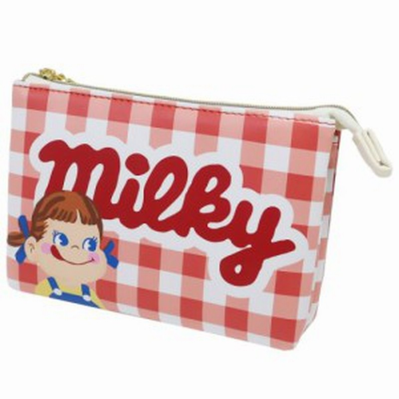不二家のペコちゃん コスメポーチ 3ポケット ポーチ ミルキー ギンガムチェック 化粧ポーチ キャラクター グッズ 通販 Lineポイント最大1 0 Get Lineショッピング