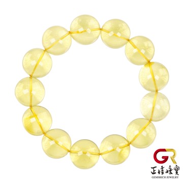 【正佳珠寶】琥珀 頂級高凈水金珀 17.3-17.8mm 琥珀金珀手珠｜日本彈力繩