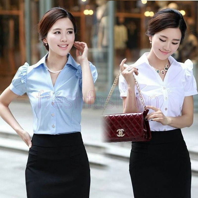 レディース ブラウス ワイシャツ シャツ レディース 半袖 Ol 大きいサイズ スーツ インナー シャツブラウス フォーマル 結婚式 卒園式 卒業式 通販 Lineポイント最大0 5 Get Lineショッピング
