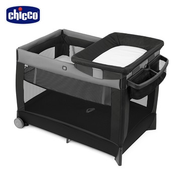 義大利 chicco - Lullaby多功能豪華遊戲嬰兒床-山谷灰