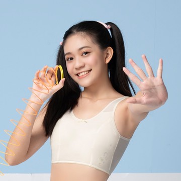 嬪婷-Q萌牛奶 S-LL學生一階內衣(牙白) 套穿式短背心-BB1076CR