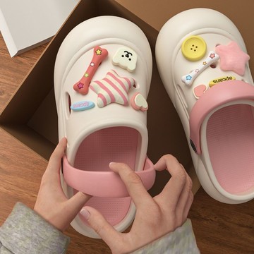 出清不補 特價下殺 洞洞鞋 可愛拖鞋 雲朵鞋 布希鞋 洞洞拖 厚底 原創青春洞洞夏季鞋2024外穿防滑新款ins包頭夏季