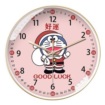 靜音時鐘🎀 童趣掛鐘可愛動漫叮當機器貓哆啦a夢學生早教家用臥室靜音石英鐘 靜音掛鐘 時鐘