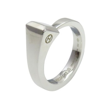 【二手名牌BRAND OFF】HERMES 愛馬仕 925純銀 Clou de forge 戒指 53