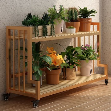 免運 開立發票  移動花架置物架陽臺花盆架落地多層多肉架家用室內盆景架子帶輪 快速出貨