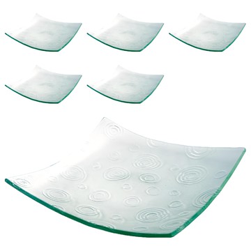 Natura Erato 正方翹盤  透明色  120 x 120mm  6個