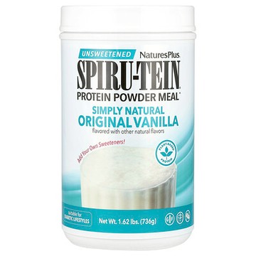 NaturesPlus, Spiru-Tein®，蛋白質粉代餐，無糖，香草味，1.62 磅（736 克）