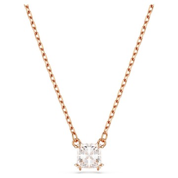 Stilla Attract 鏈墜, 方形切割, 白色, 鍍玫瑰金色調