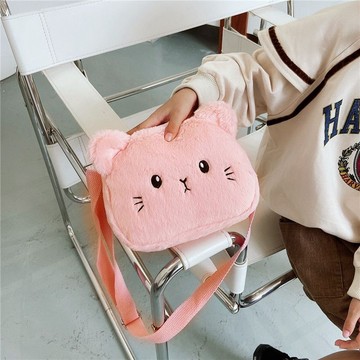 斜挎包🎀 ins卡通毛絨絨少女斜挎包日系原宿軟妹單肩學生可愛小包包女