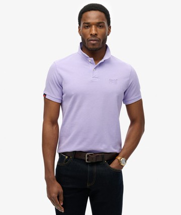 Superdry Men's Vintage Destroy Polo Shirt Purple Size: S