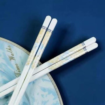 時光漫步同款骨瓷筷子家用防霉易清洗高端骨瓷餐具套裝陶瓷筷子