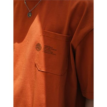 YONDER REALM 25SS 日系休閑寬松反戰印花口袋短袖T恤圓領流行