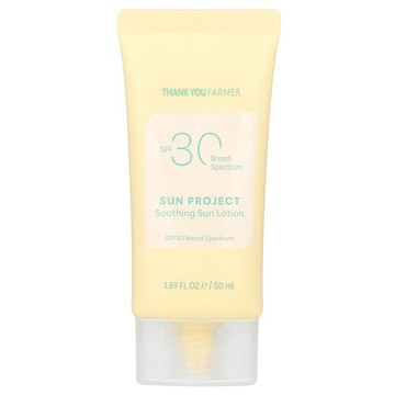 Thank You Farmer, 太陽計劃，舒緩抗曬乳，SPF 30，1.69 液量盎司（50 毫升）