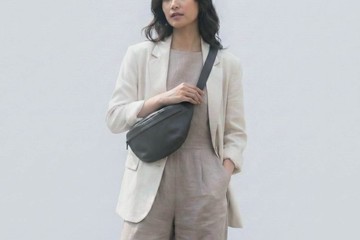 手工真皮腰包 | 船型包 | 斜跨包-質感黑 | 防刮抗污 |客製化禮物