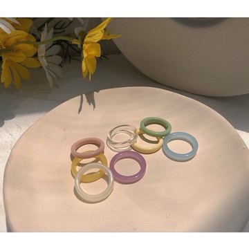 🎉台灣現貨 壓克力戒指 塑膠戒指 可愛戒指 七彩戒指 彩色戒指 學生戒指 食指戒指無名指戒指 壓克力戒子指環 交換禮物