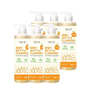 奶瓶清潔 韓國 AGA 嬰兒奶瓶蔬果清潔劑 500ml 6入組
