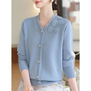 媽媽春裝洋氣針織衫2025新款上衣中老年女秋冬打底衫寬松內搭毛衣