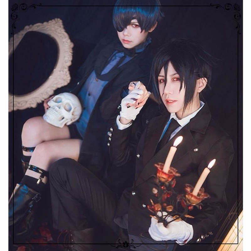 黒執事シエル豪華セット葬式礼服メンズスーツコスプレ衣装 topmedical