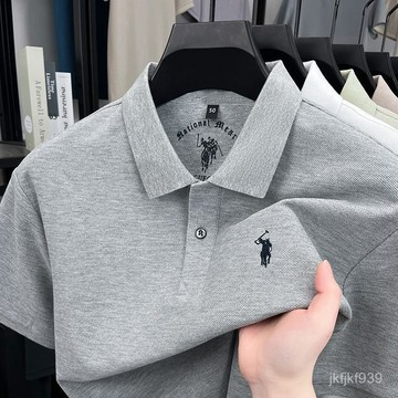 【男裝潮流POLO衫】清倉撿漏~保羅重磅厚款滌綸刺繡polo衫男短袖珠地翻領T恤潮男衣服 日係潮流 港風流行