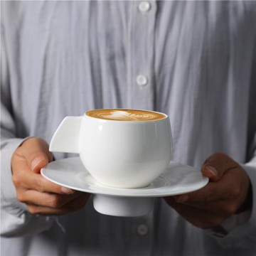 德化白瓷咖啡杯碟套裝簡約陶瓷杯馬克杯下午茶創意濃縮咖啡杯水杯