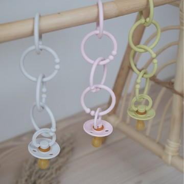 丹麥BIBS 多功能萬用扣環(12入) - 白綠粉色系