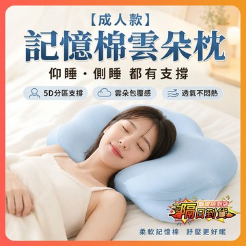 隔日達 成人款雲朵枕 記憶棉慢迴彈 側睡枕頭 護頸枕 太空分區枕 雲朵枕頭 枕芯護頸椎 助睡眠 記憶棉護頸枕 人體工學枕