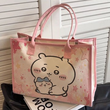 吉伊托特包🎀 吉伊卡哇chiikawa單肩包百搭大容量學生帆布包通勤托特包烏薩奇包