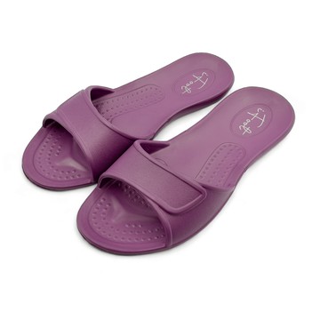 【iFoot】韓風軟底防滑居家拖鞋-深紫 FA06