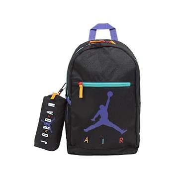Nike 後背包 Jordan Air School 黑 紫 雙肩包 附筆袋 背包 書包 包包 JD2523015PS-002
