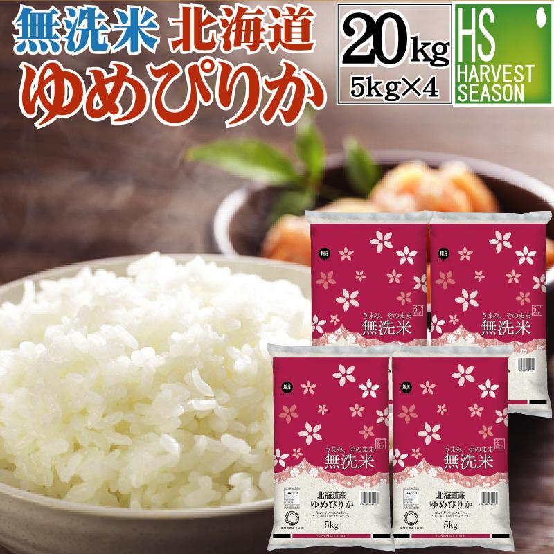 新米 令和5年産 無洗米 5kg×4 ゆめぴりか 北海道産 20kg 送料無料 特A（SL）