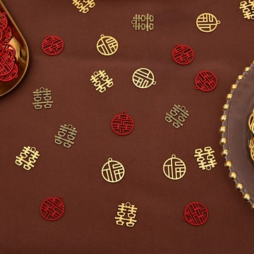 中國風金屬雙喜字福字吊墜 婚禮喜糖盒配件婚慶伴手禮結婚創意搭配