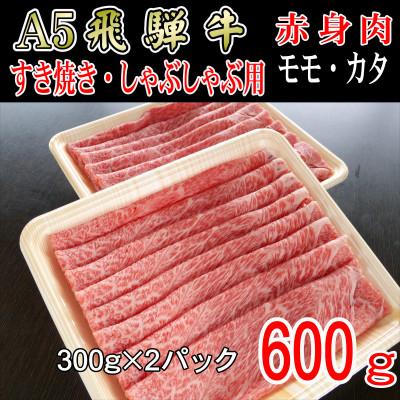 ふるさと納税 神戸町 『A5等級』飛騨牛赤身肉スライス600g　モモ又はカタ肉