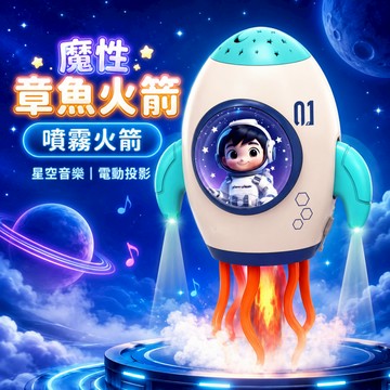 快速出貨🚀魔性跳舞火箭 跳舞章魚 投影噴霧火箭 燈光音樂玩具 電動噴霧火箭 噴霧火箭 跳舞火箭  噴霧感應 扭扭火箭