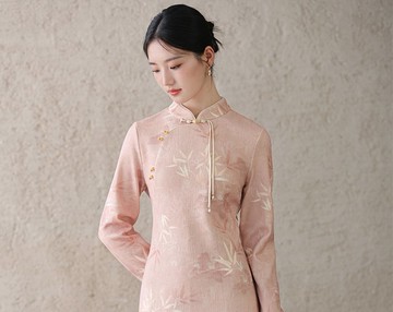 新中式中國風 加絨印花加厚保暖洋裝