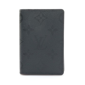LOUIS VUITTON LV 路易威登 Pocket Organizer 卡夾 名片夾 黑色 原花 Midnight 帆布 【二手名牌BRAND OFF】