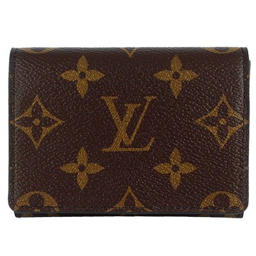 LV M63801 Monogram LV老花押扣名片夾