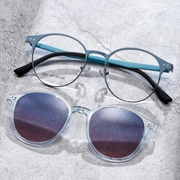 新款圓形磁吸墨鏡夾片司機太陽鏡女防紫外線金屬眼鏡近視兩用偏光