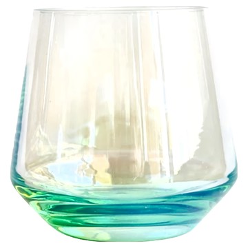 Homely Zakka 創意炫彩玻璃杯/酒杯/果汁杯 7.4 x 5.5 x 9.2cm 360ml 231g  炫彩綠  1個