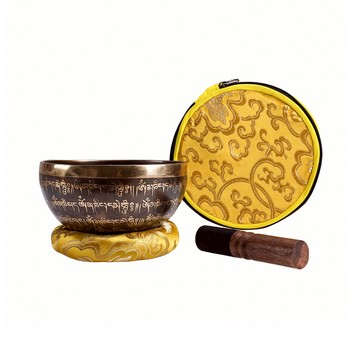 尼泊爾雕刻經文缽組 (釋放壓力/冥想/音療/淨化磁場)